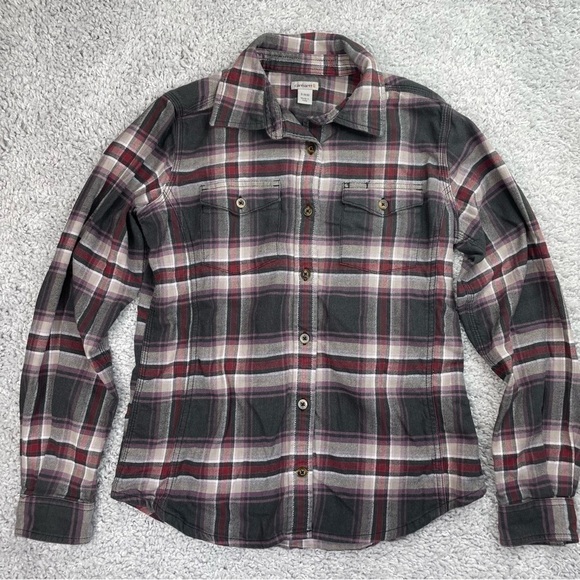 Carhartt Shirt Womens Small Plaid Flannel Button Up Pockets Classic Country Core - Picture 1 of 5